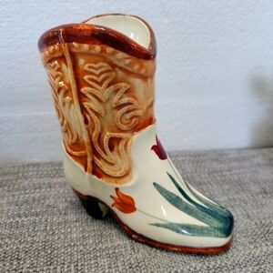 Floral Ceramic Boot Vase